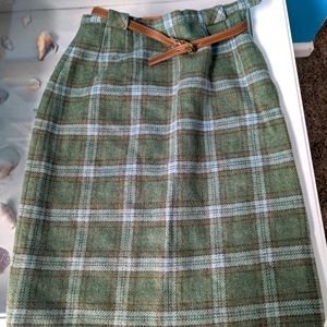 Vintage Wool Plaid Skirt